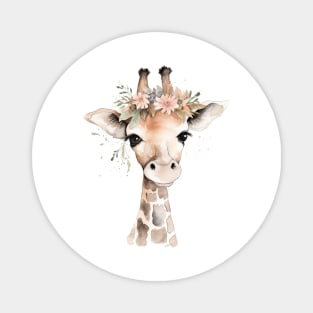 Watercolor baby giraffe Magnet